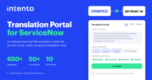 Intento Translation Portal for ServiceNow